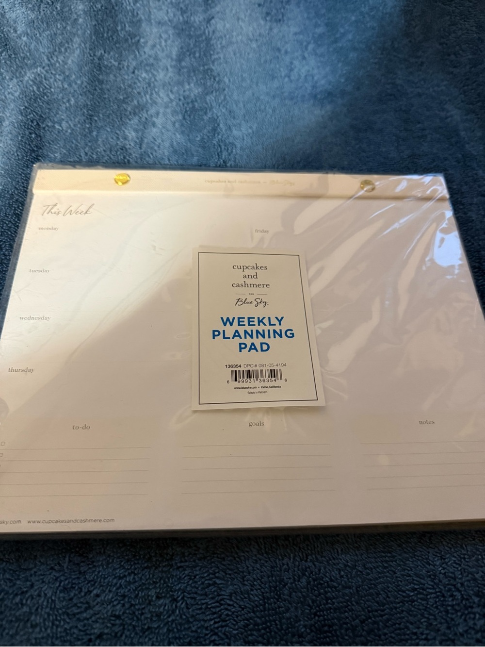Blue Sky Weekly Planning Pad - White 8x10